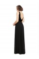 Online Stretch Velvet and Chiffon Bridesmaids Dress with V-Neckline UK