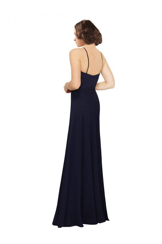 Online Chiffon Bridesmaids Dress with Scoop Neckline UK