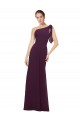 Online One Shoulder Chiffon Bridesmaids Dress with Shoulder Bow UK