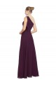 Online One Shoulder Chiffon Bridesmaids Dress with Shoulder Bow UK