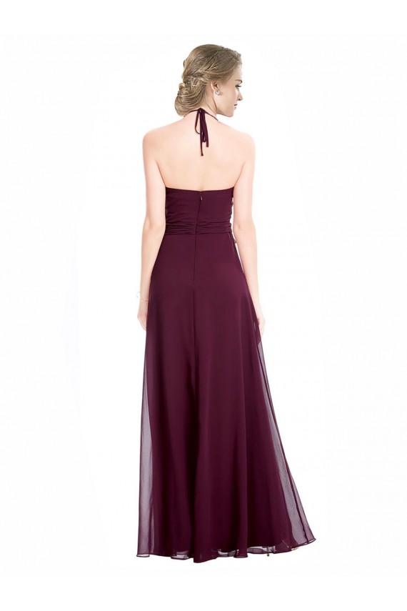 Online Full Length Chiffon Bridesmaid Dress with Halter Top UK