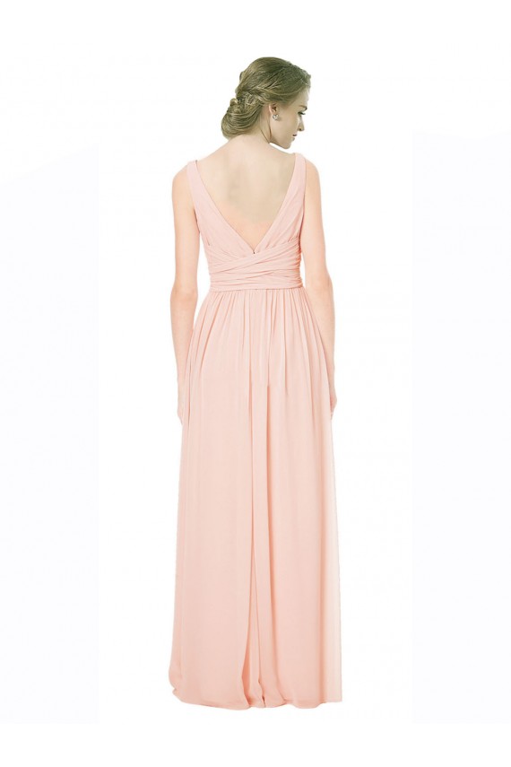 Online Full Length Chiffon Bridesmaid Dress with V-Front and Back UK