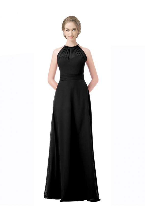 Online Full Length Chiffon Sweetheart Bridesmaid Dress with An Illlusion Overlay UK