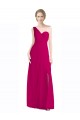 Online Full Length Chiffon Bridesmaid Dress with One Wide Shoulder Strap UK