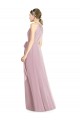 Online Shirred Halter Neck Long Chiffon Bridesmaid Dress UK