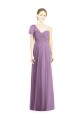 Online Flutter Sleeves One Shoulder Long Chiffon Bridesmaid Dress UK