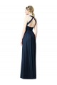 Online V-Neck Halter Long Open Back Chiffon Bridesmaid Dress UK