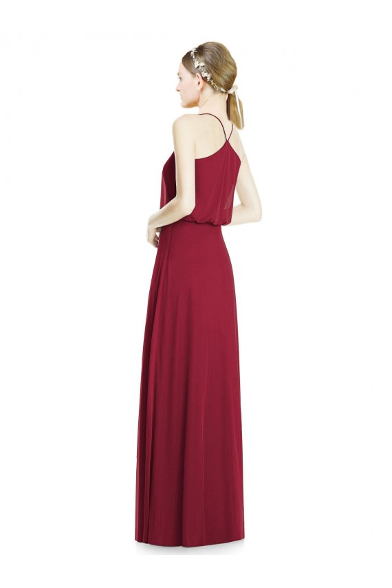 Online Full Length V-Neck A-Line Chiffon Boho Bridesmaid Dress UK