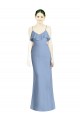 Online Deep Open Back Long Chiffon V-Neck Bridesmaid Dress UK