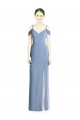 Online Draped Cold Shoulder Sweetheart Long Chiffon Formal Bridesmaid Dress UK