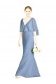Online V-Back Trumpet Chiffon Bridesmaid Dress with Draped Cape Overlay UK