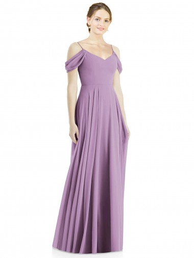 Online Off the Shoulder Open Cowl-Back Maxi Bridesmaid Dress UK
