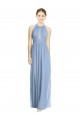 Online Open Back Long Chiffon Halter Bridesmaid Dress UK