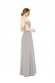 Online Draped Cold Shoulder Chiffon Bridesmaid Dress with Pleated Wrap Bodice UK