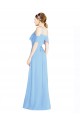 Online Halter Frill Cold Shoulder A-Line Chiffon Bridesmaid Dress UK