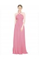Online Halter Neck Keyhole A-Line Chiffon Bridesmaid Dress UK