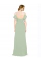 Online Split Cold Shoulder Draped A-Line Chiffon Bridesmaid Dress UK
