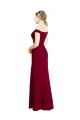 Online Off the Shoulder Long Chiffon Bridesmaid Dress / Prom Dress with Pleats UK