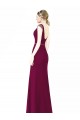 Online Slim Chiffon Bridesmaid Dress with Embellished Capped Sleeves UK