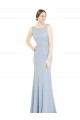 Online Full Length Chiffon Bridesmaid Dress with Sparkly Neckline and Belt UK
