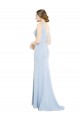 Online Full Length Chiffon Bridesmaid Dress with Sparkly Neckline and Belt UK