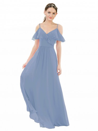 Online Pleated One Shoulder A-Line Chiffon Bridesmaid Dress UK