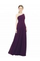 Online One Shoulder Chiffon Bridesmaid Dress with Draped Bodice UK