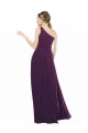 Online One Shoulder Chiffon Bridesmaid Dress with Draped Bodice UK