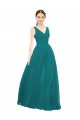 Online Figure Flattering Chiffon Bridesmaid Dress with Draped V-Neck Bodice UK