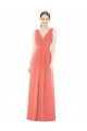 Online V-Neck V-Back Sleeveless Chiffon Bridesmaid Dress UK