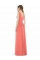 Online V-Neck V-Back Sleeveless Chiffon Bridesmaid Dress UK