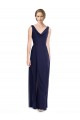 Online Cowl Neck Deep V-Back Chiffon Bridesmaid Dress with Side Front Slits UK