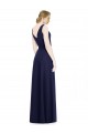 Online Cowl Neck Deep V-Back Chiffon Bridesmaid Dress with Side Front Slits UK
