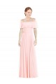 Online Off the Shoulder Long Bridesmaid Dress With Ruffle Overlay UK