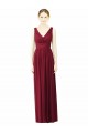 Online V-Neck Full-Length Sleeveless Low Back Chiffon Bridesmaid Dress UK