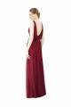 Online V-Neck Full-Length Sleeveless Low Back Chiffon Bridesmaid Dress UK