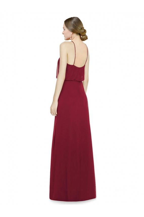 Online Sleek Halter Neck A-Line Chiffon Bridesmaid Dress UK