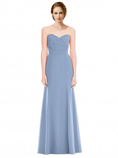 Online Draped Strapless Sweetheart Trumpet Chiffon Bridesmaid Dress UK