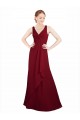 Online Twist-Knot V-Neckline Long Chiffon Bridesmaid Dress UK
