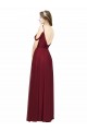 Online Off the Shoulder V-Neck Petite Chiffon Bridesmaid Dress with Open Back UK