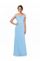 Online Off the Shoulder Bateau Neck Chiffon Bridesmaid Dress with Straps UK