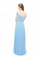 Online Off the Shoulder Bateau Neck Chiffon Bridesmaid Dress with Straps UK