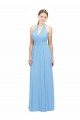 Online Keyhole Front Sheath Chiffon Bridesmaid Dress with Open Tie Back UK