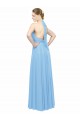 Online Keyhole Front Sheath Chiffon Bridesmaid Dress with Open Tie Back UK
