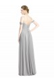 Online Off the Shoulder Long Chiffon Bridesmaid Dress with Ruched Bodice UK