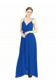Online Sleeveless Surplice Chiffon Bridesmaid Dress with Spaghetti Straps UK