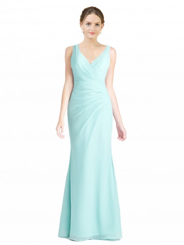 Online Ruched Bodice Sweetheart Chiffon Bridesmaid Dress with Lace Back UK