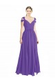 Online Off the Shoulder Cap Sleeves Chiffon Bridesmaid Dress with Pleats UK