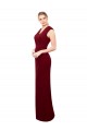 Online Cap Sleeves Chiffon Bridesmaid Dress / Prom Dress with Pleated V-Neck Bodice UK