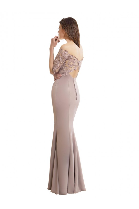 Online Sweetheart Neckline Long Sleeves Lace Bridesmaid Dress UK